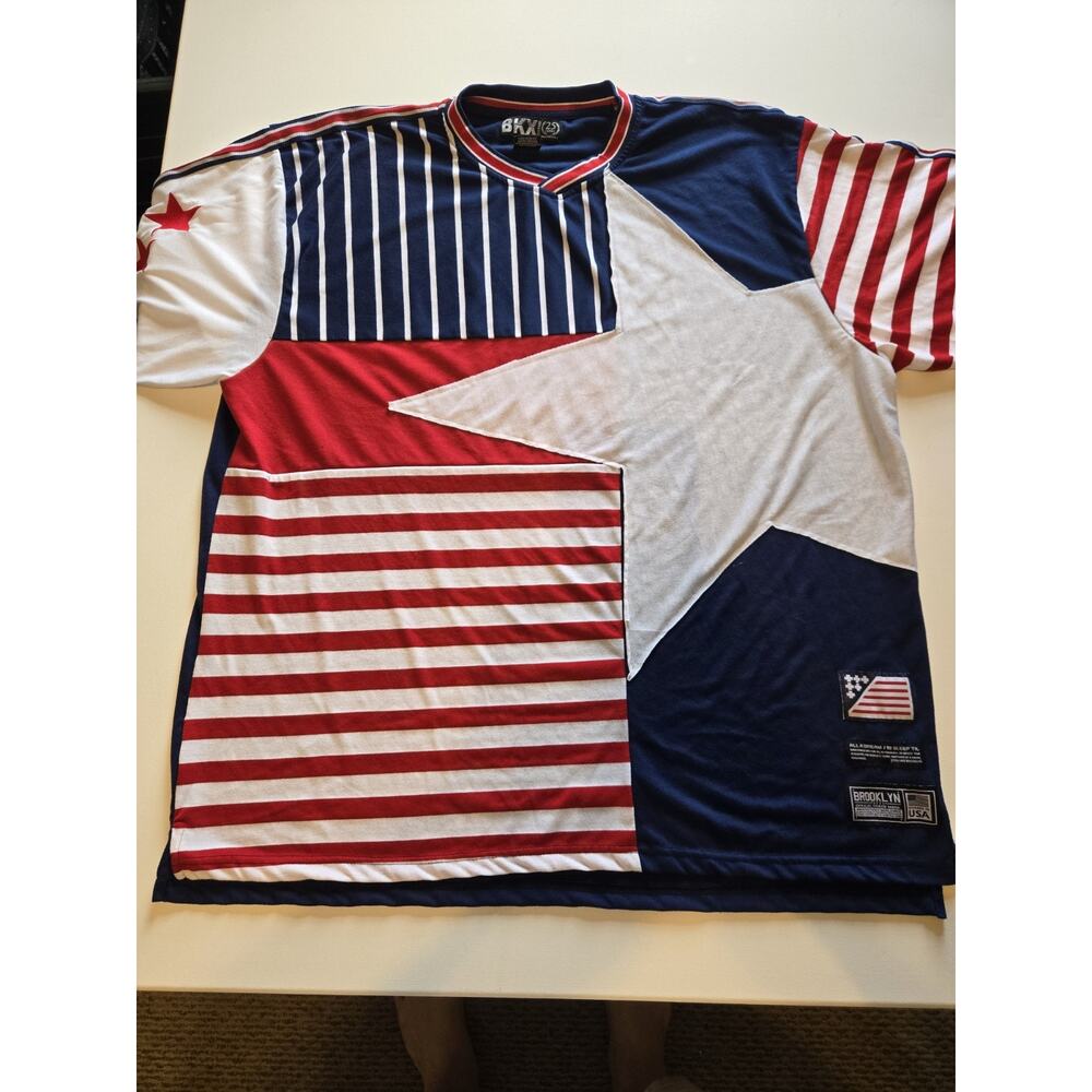BKX Ricky Singh Brooklyn Xpress Jersey Mens 4XL Black White Red Stars Stripes